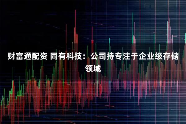 财富通配资 同有科技：公司持专注于企业级存储领域
